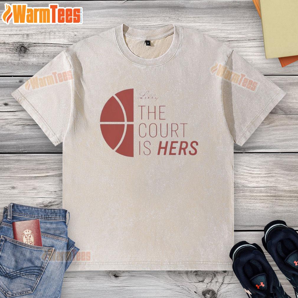 Premium Lilly The Court Is Hers washed t-shirt featuring a stylish design, perfect for casual wear and tennis enthusiasts.