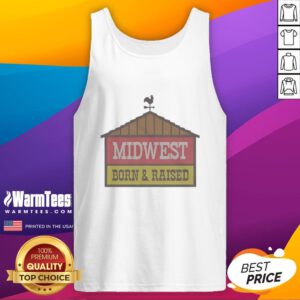 Premium Midwest Fuel tank top featuring 'Born and Raised in Indiana' design, perfect for proud Hoosiers.
