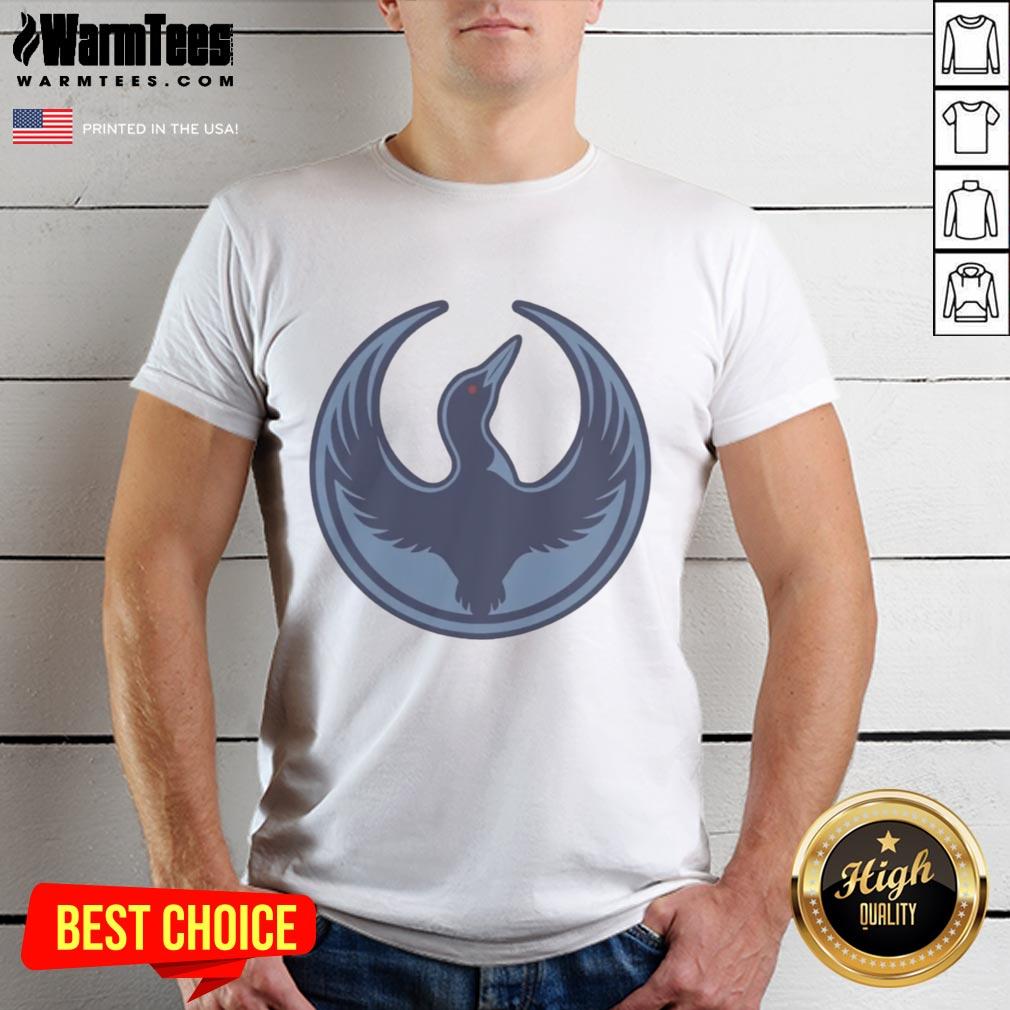 Premium Minnesota Rebel Alliance T-shirt featuring the state bird Loon, perfect for political protests and rallies.