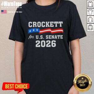 Pretty Crockett For Us Senate 2026 Ladies Tee featuring a stylish design perfect for supporters of Crockett's campaign.
