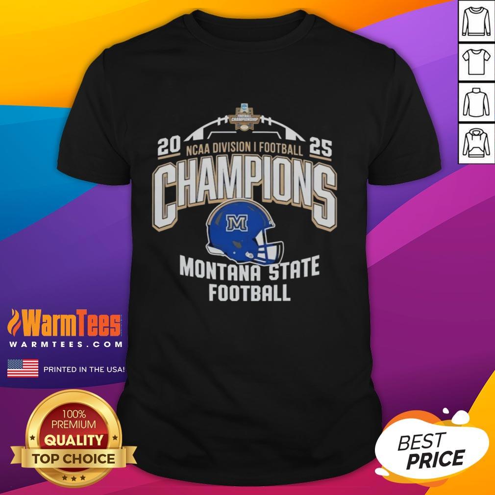 Pretty Montana State Bobcats NCAA Division I Football Champions 2025 T-Shirt featuring team colors and logo design.