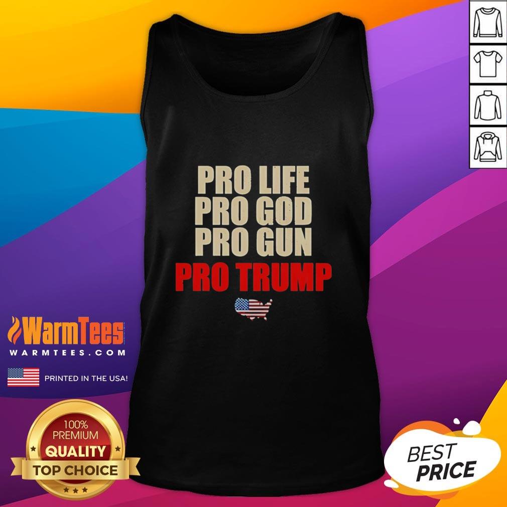 Pretty pro-life, pro-God, pro-Grun, pro-Trump tank top design showcasing vibrant colors and bold messaging.