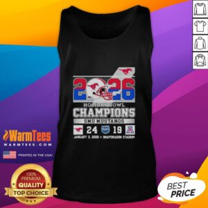 Pretty SMU Mustangs beat Arizona Wildcats at Holiday Bowl Champions 2026 tank top featuring team colors and logo.