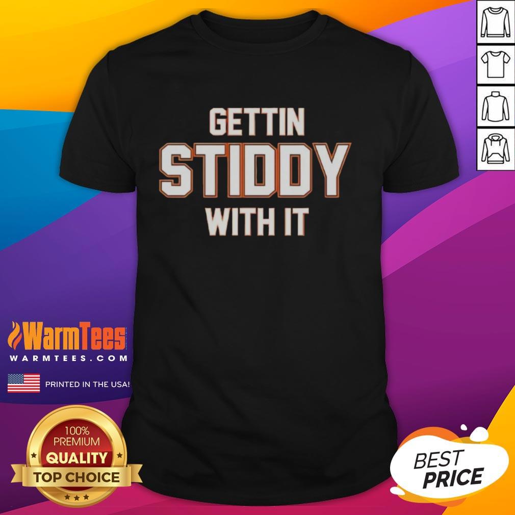 Top Denver Broncos Gettin Stiddy With It T-Shirt featuring vibrant team colors and a stylish design for fans.