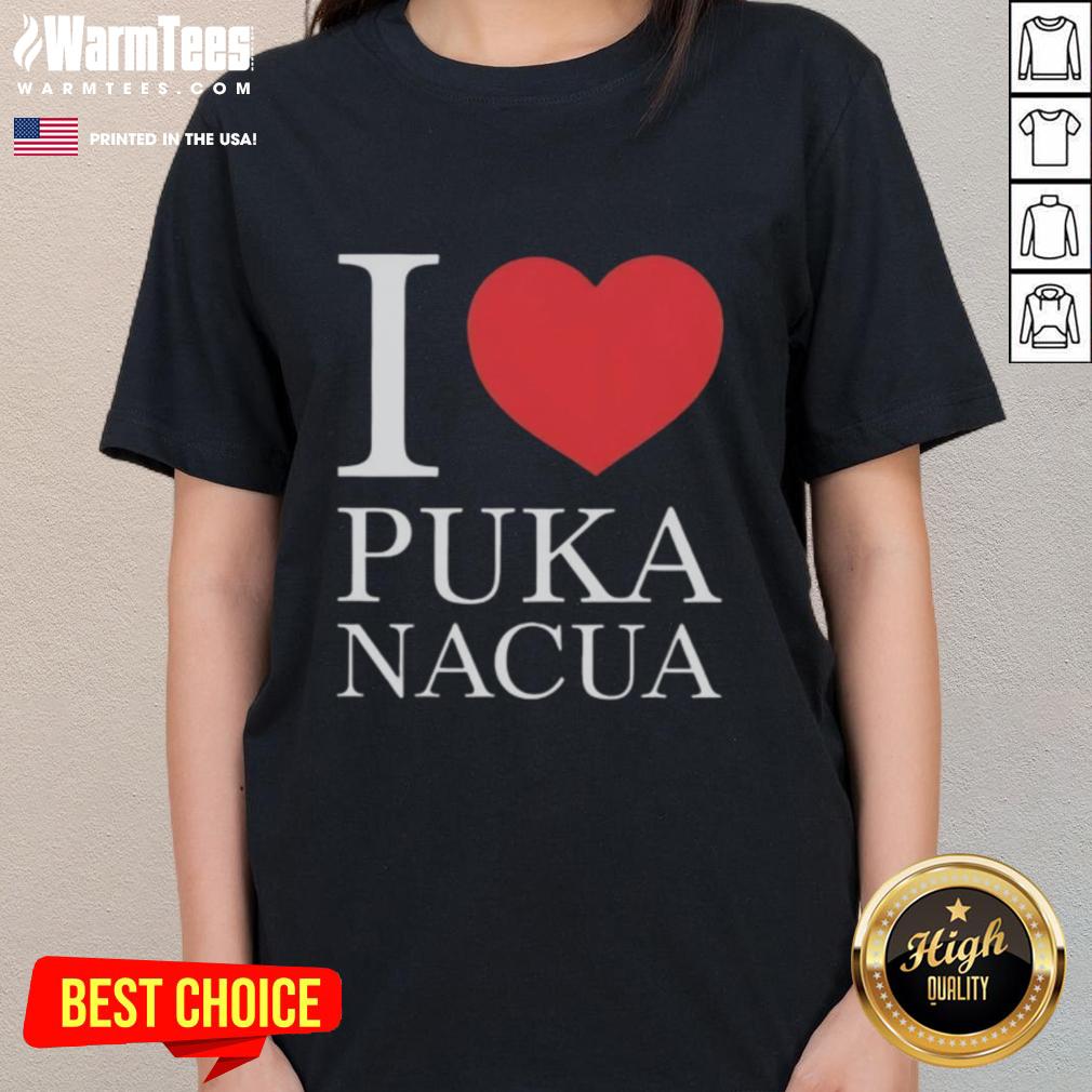 Top I Love Puka Nacua Ladies Tee featuring a stylish design for fans, perfect for casual wear or game day.
