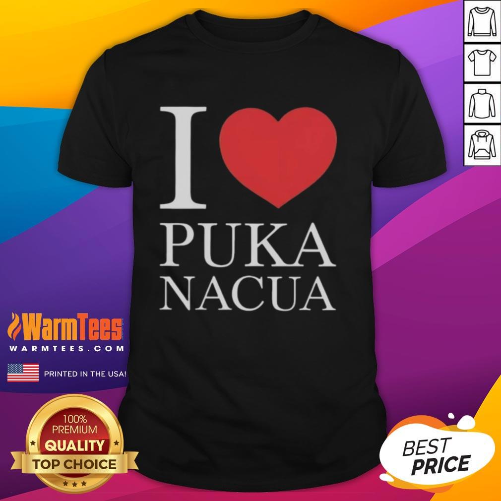 Alt Text: Top I Love Puka Nacua T-Shirt featuring a stylish design perfect for fans of Puka Nacua and casual wear.