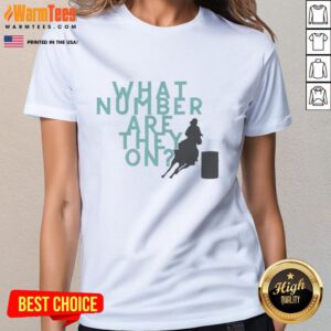 Top What Number Are They On Ladies Tee featuring a stylish graphic design perfect for casual wear.