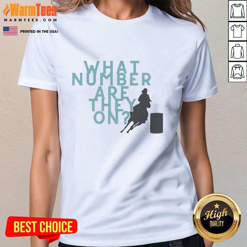 Top What Number Are They On Ladies Tee featuring a stylish graphic design perfect for casual wear.
