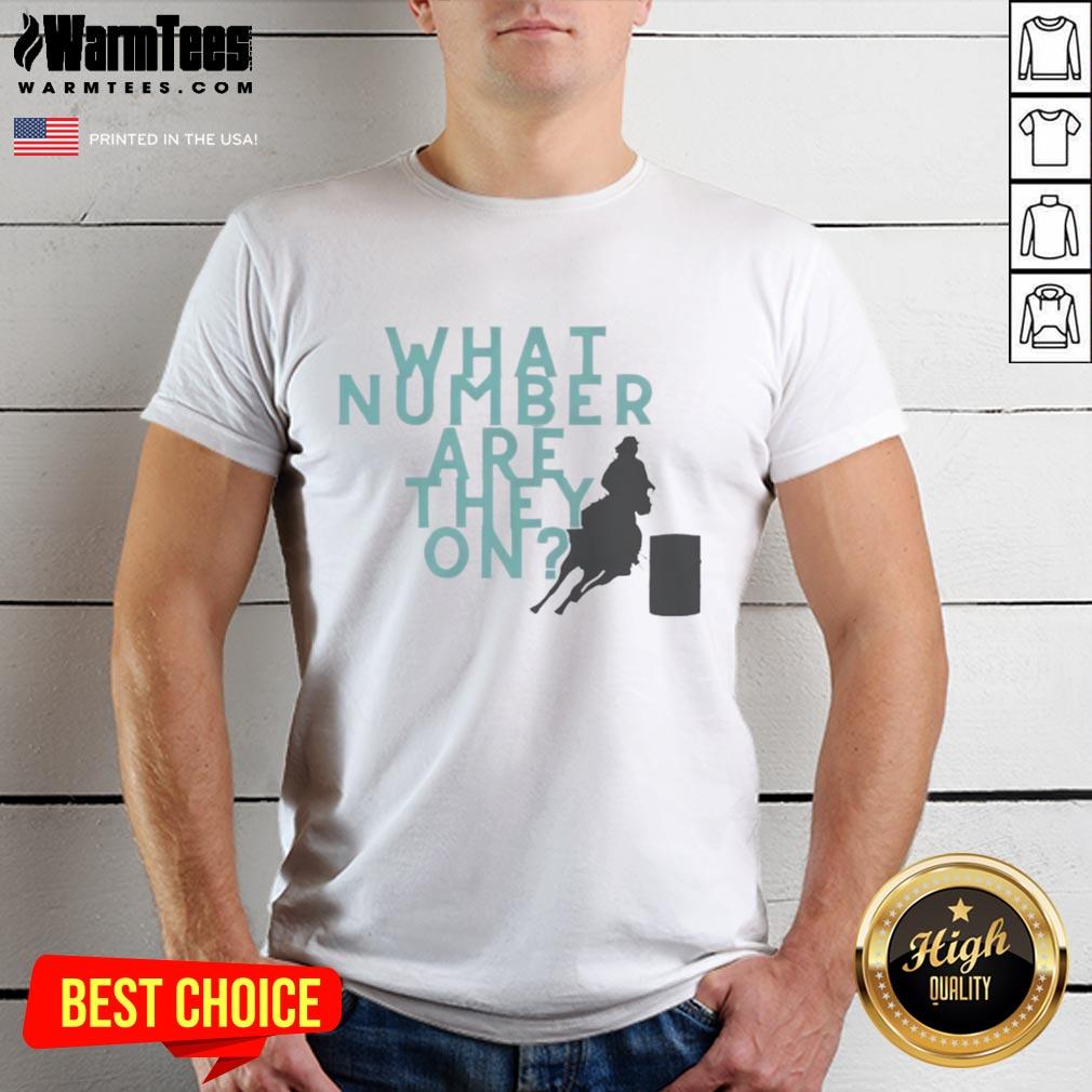 Alt Text: Top What Number Are They On T-Shirt featuring a playful design, perfect for fans of fun graphic tees.