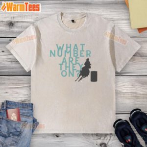 Stylish washed t-shirt with playful 'What Number Are They On' graphic, perfect for casual wear and trendy outfits.