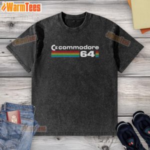 Awesome Commodore 64 logo washed t-shirt featuring a retro design, perfect for vintage gaming enthusiasts.