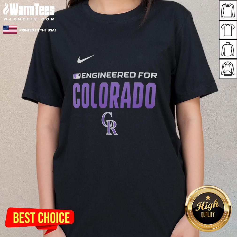 Awesome Engineered for Colorado Rockies MLB Logo Ladies Tee in vibrant colors, perfect for fans and casual wear.