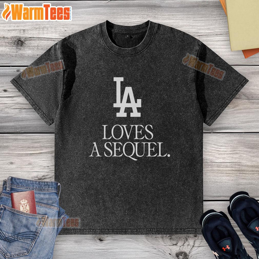 Awesome LA Love A Sequel washed t-shirt featuring a trendy design, perfect for casual wear and expressing love for Los Angeles.
