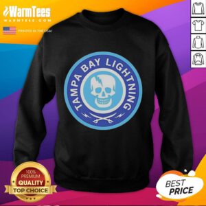 Alt Text: Awesome Tampa Bay Lightning 2026 skull logo sweatshirt featuring bold graphics and comfortable design.