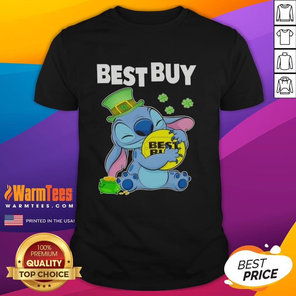 Good Stitch Hug Best Buy logo on a Happy St. Patrick's Day T-Shirt design, perfect for festive celebrations.