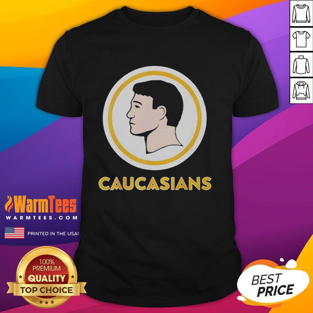Funny vintage T-shirt featuring 'Nice Caucasians' graphic design, perfect for casual wear and unique style.