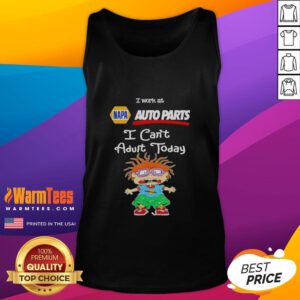 Chuckie Finster tank top for Napa Auto Parts fans - 'I Can't Adult Today' design showcasing playful nostalgia.
