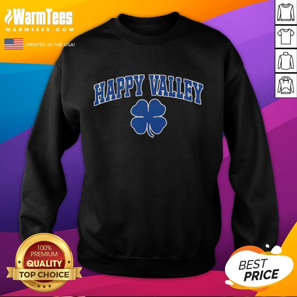 Nice Happy Valley Shamrock Irish green sweatshirt featuring a stylish design perfect for St. Patrick's Day celebrations.