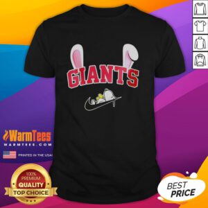 Alt Text: Official New York Giants X Snoopy Happy Easter T-Shirt featuring vibrant graphics and festive design for fans.