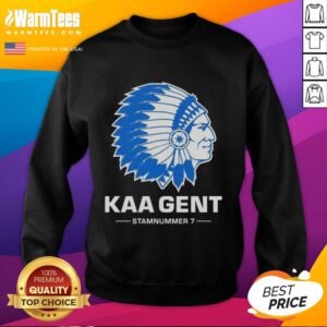 Original KAA Gent FC logo sweatshirt showcasing team colors and emblem for fans and sportswear enthusiasts.