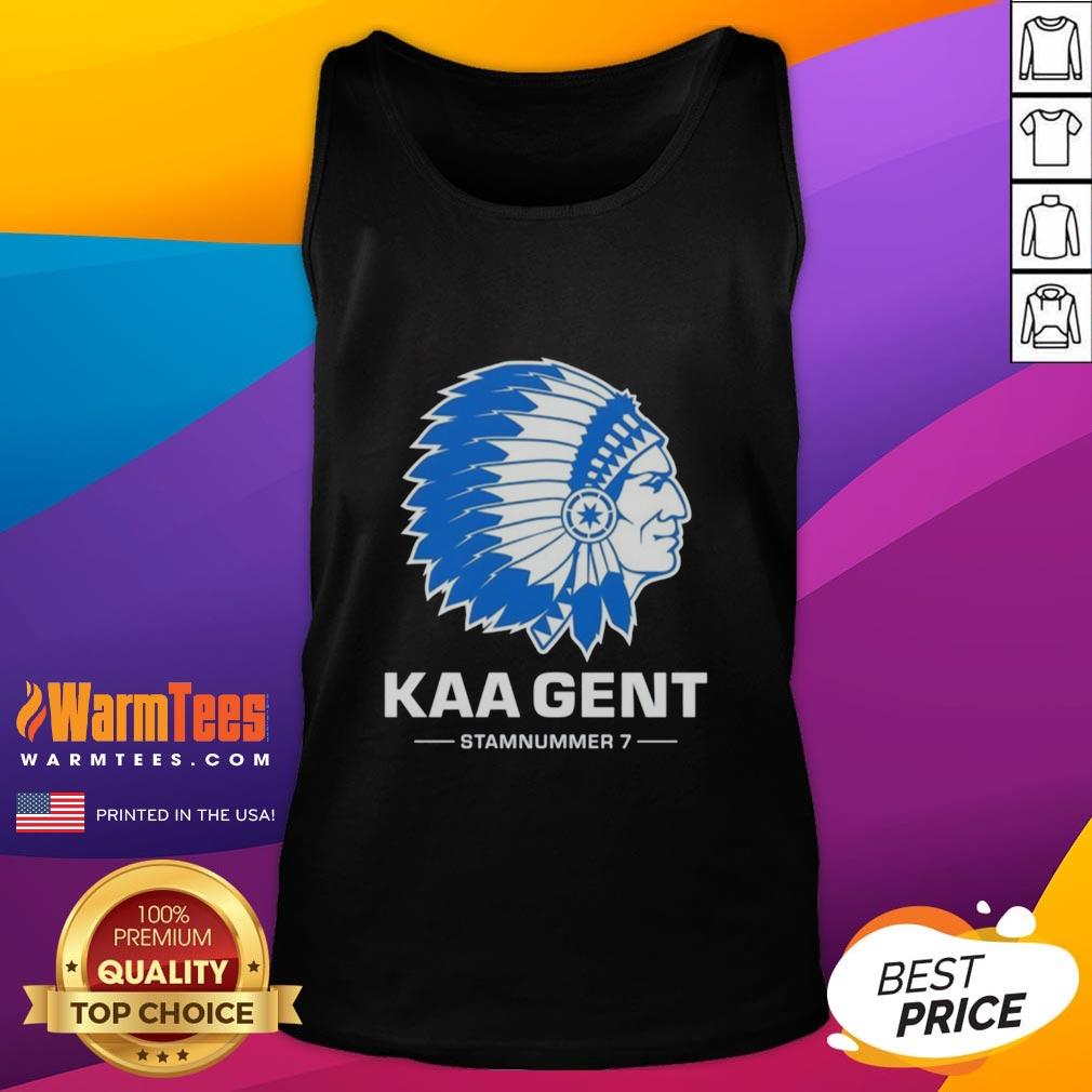 Original KAA Gent FC logo tank top featuring vibrant colors and a stylish design for football fans.
