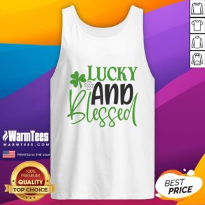 Pretty Lucky and Blessed tank top featuring a stylish design, perfect for casual wear and expressing positivity.