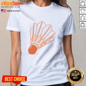 Pretty Nelson-Atkins Shuttlecock Ladies Tee featuring a vibrant design inspired by the iconic sculpture.
