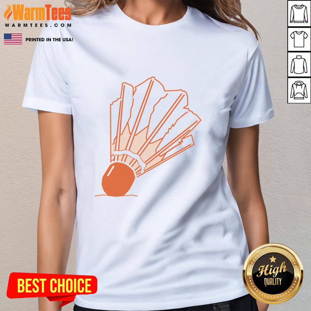 Pretty Nelson-Atkins Shuttlecock Ladies Tee featuring a vibrant design inspired by the iconic sculpture.