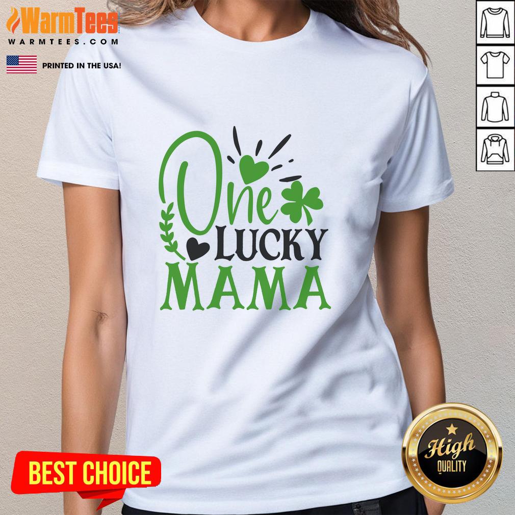 Pretty One Lucky Mama Irish Ladies Tee featuring a stylish design for proud Irish moms celebrating St. Patrick's Day.