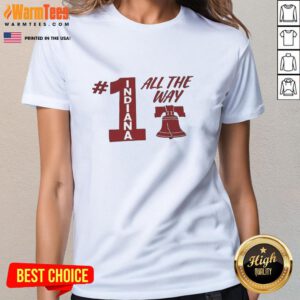 Alt Text: Top Indiana All The Way Ring Philadelphia Ladies Tee in vibrant colors, perfect for stylish casual wear.