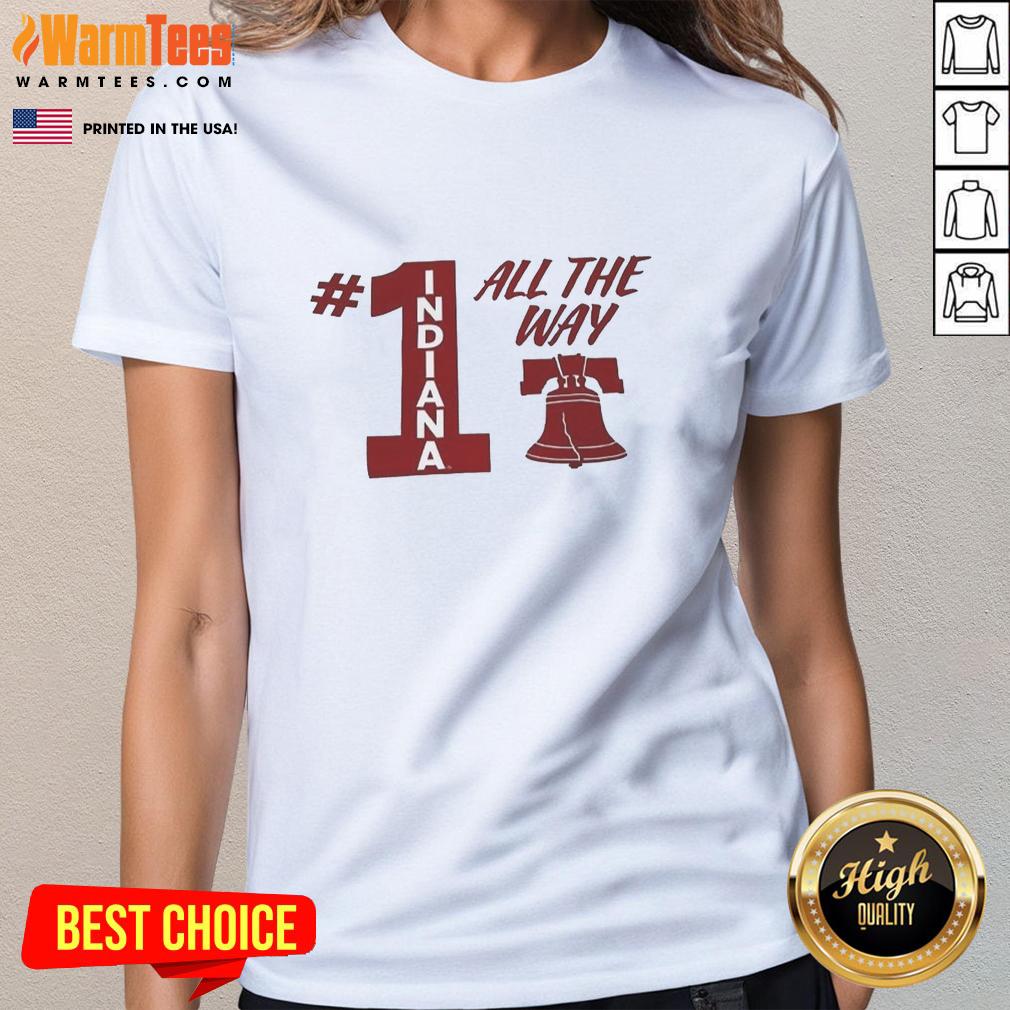 Alt Text: Top Indiana All The Way Ring Philadelphia Ladies Tee in vibrant colors, perfect for stylish casual wear.