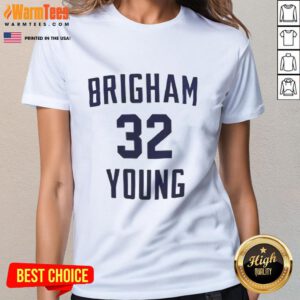 Top Jimmer Fredette Brigham Young 32 Ladies Tee featuring stylish design for fans of BYU and Jimmer Fredette merchandise.