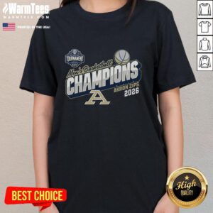 Awesome Akron Zips Blue 84 2026 MAC Men's Basketball Tournament Champions Ladies Tee in blue, showcasing team pride.