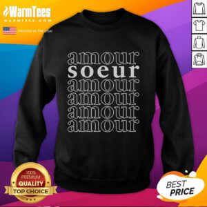 Awesome Amour Soeur Sweatshirt in a cozy design, perfect for casual wear and expressing love for sisterhood.