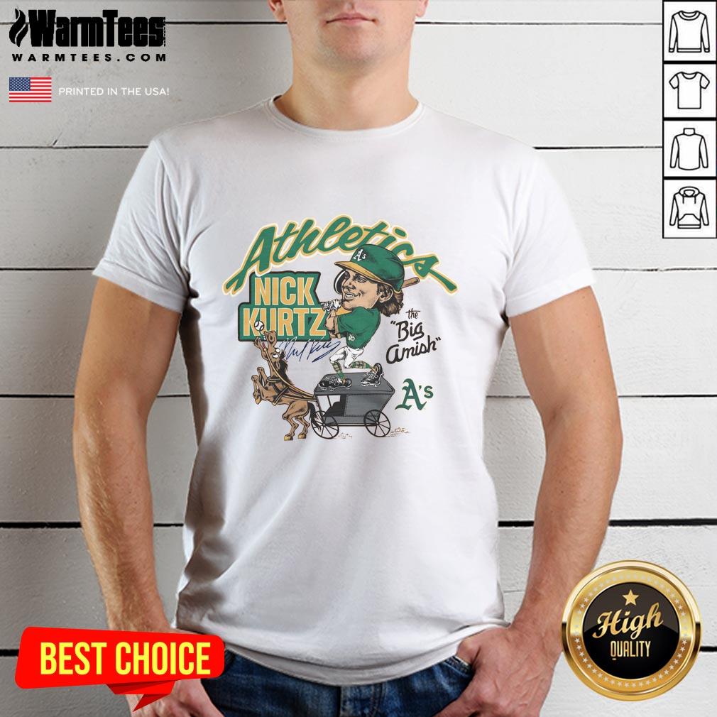 Awesome Athletics Nick Kurtz The Big Amish T-Shirt featuring a bold design and vibrant colors, perfect for sports enthusiasts.