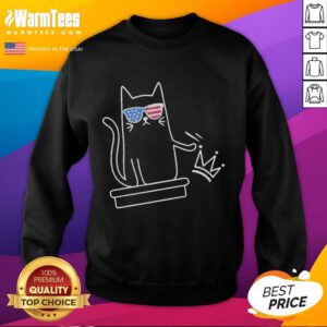 Awesome Cat No Kings In America Sketch Sweatshirt featuring a playful cat design and artistic illustration.