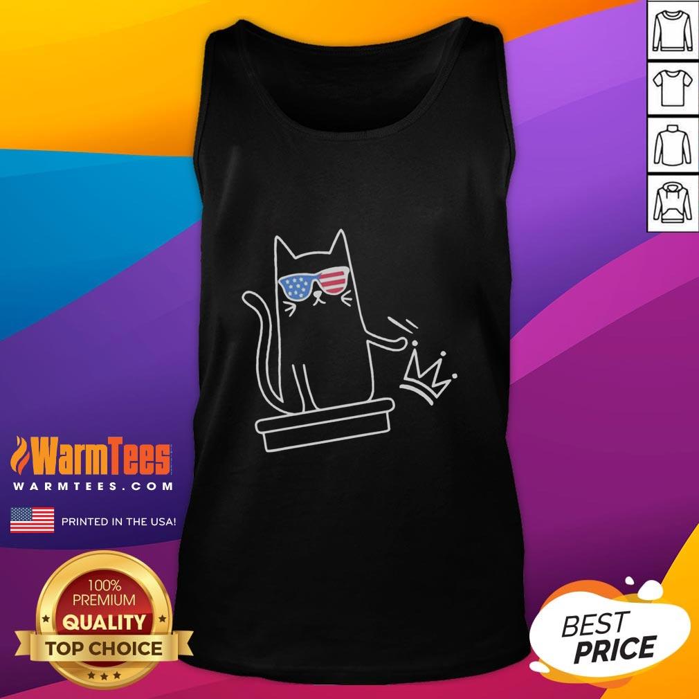 Awesome Cat No Kings In America Sketch Tank Top featuring a unique cat design on a stylish tank for casual wear.