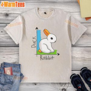 Awesome Duck and Rabbit washed t-shirt featuring a playful design, perfect for casual wear and animal lovers.