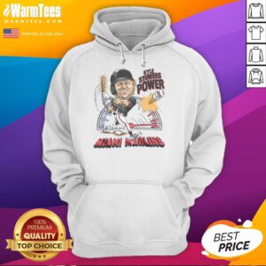 Awesome Marlins Kyle Stowers Power Hoodie in vibrant colors, perfect for baseball fans and stylish casual wear.