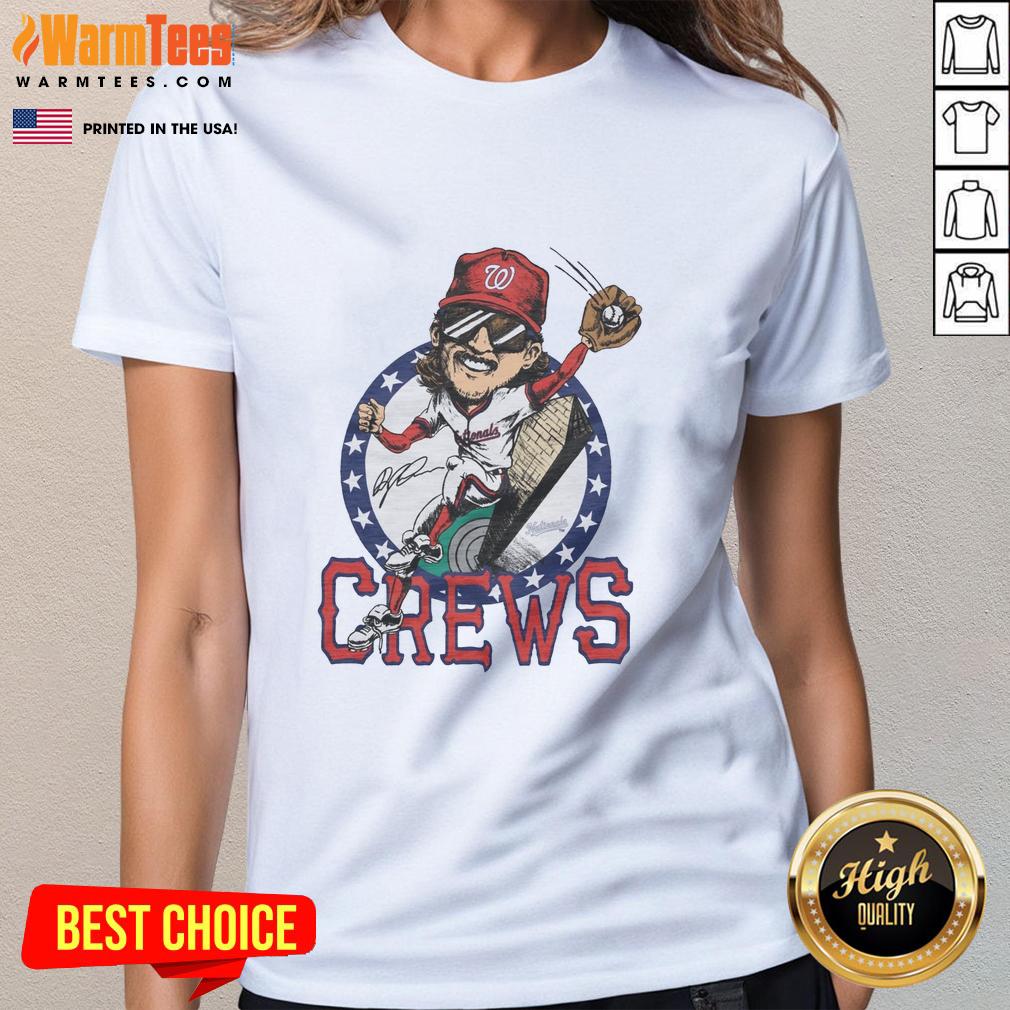 Awesome Nationals Dylan Crews signature ladies tee in vibrant colors, perfect for fans showcasing team spirit.
