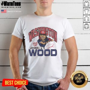 Awesome Nationals James Wood Signature T-Shirt featuring vibrant team colors and bold signature design for fans.