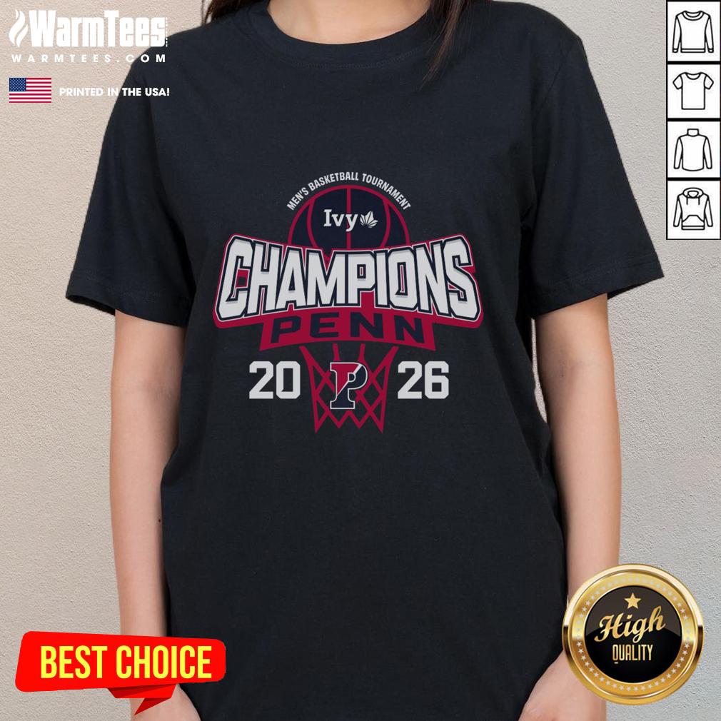 Awesome Pennsylvania Quakers Blue 84 tee celebrating 2026 Ivy League Men's Basketball Tournament Champions.