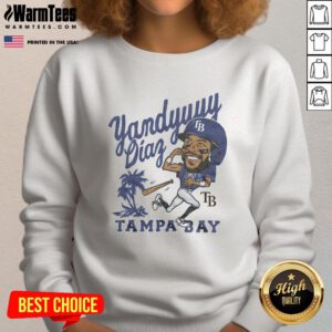 Awesome Tampa Bay Rays Yandy Diaz sweatshirt featuring team colors and logo, perfect for fans and game day attire.
