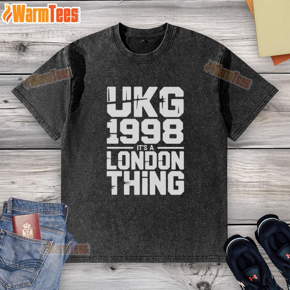 Awesome UKG 1998 It's A London Thing washed t-shirt featuring vintage style and vibrant colors, perfect for music lovers.