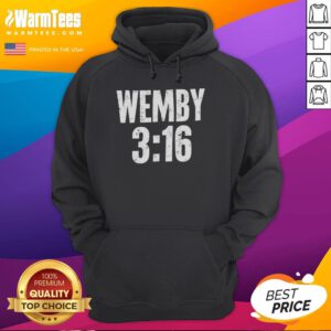 Victor Wembanyama wearing a stylish 'Wemby 3:16' hoodie, showcasing his unique fashion sense and basketball talent.