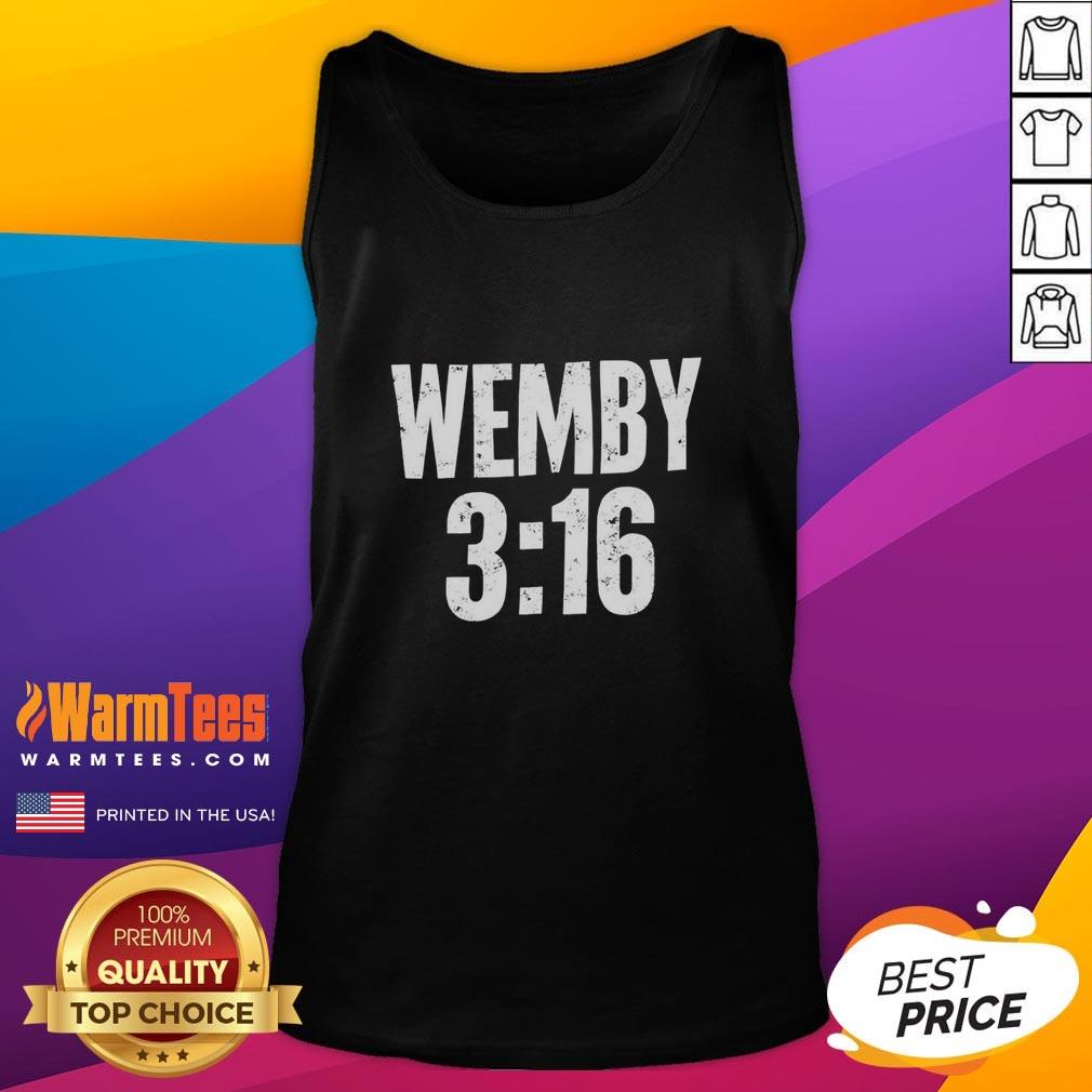 Victor Wembanyama showcasing his style in a Wemby 3-16 tank top, embodying his awesome athleticism and personality.