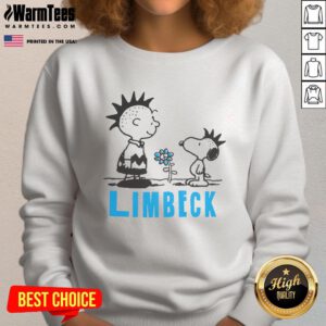 Alt Text: Cute Peanuts Snoopy Punx Limpeck sweatshirt featuring a playful design of Snoopy and friends, perfect for fans.