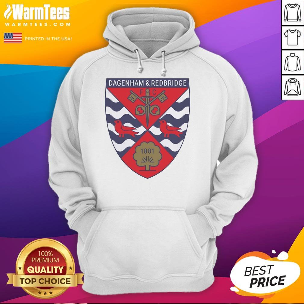 Good Dagenham and Redbridge FC logo printed on a stylish 1881 hoodie, perfect for fans and casual wear.
