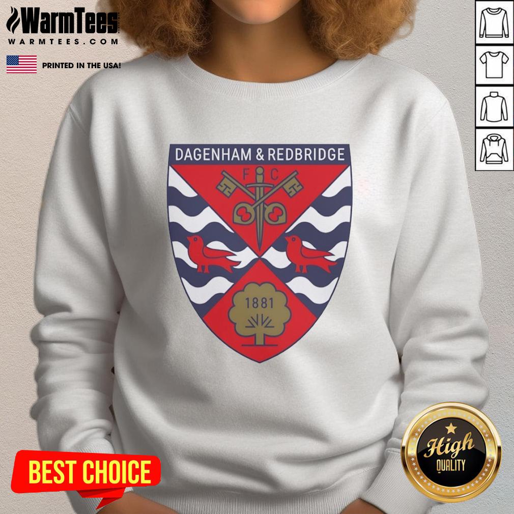 Good Dagenham and Redbridge FC logo on a stylish 1881 sweatshirt, perfect for fans of the football club.