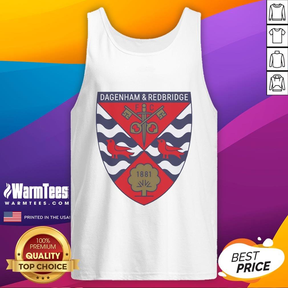 Good Dagenham and Redbridge FC logo on a stylish 1881 tank top, perfect for football fans and casual wear.